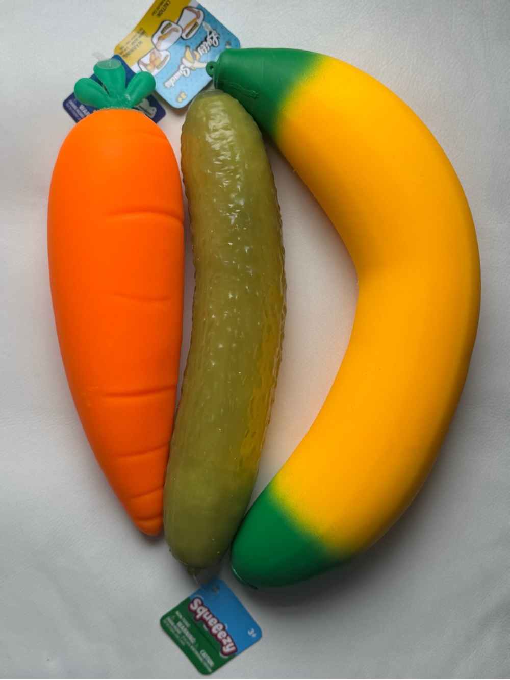 Jumbo Banana Pickle Carrot Sunny Days Squeezy Squishy Fruit Toy New SHIPS TODAY!